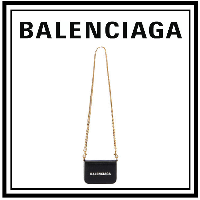 最新【BALENCIAGA】Cash チェーンミニウォレット ブラック BALENCIAGA CASH チェーンウォレットブラック