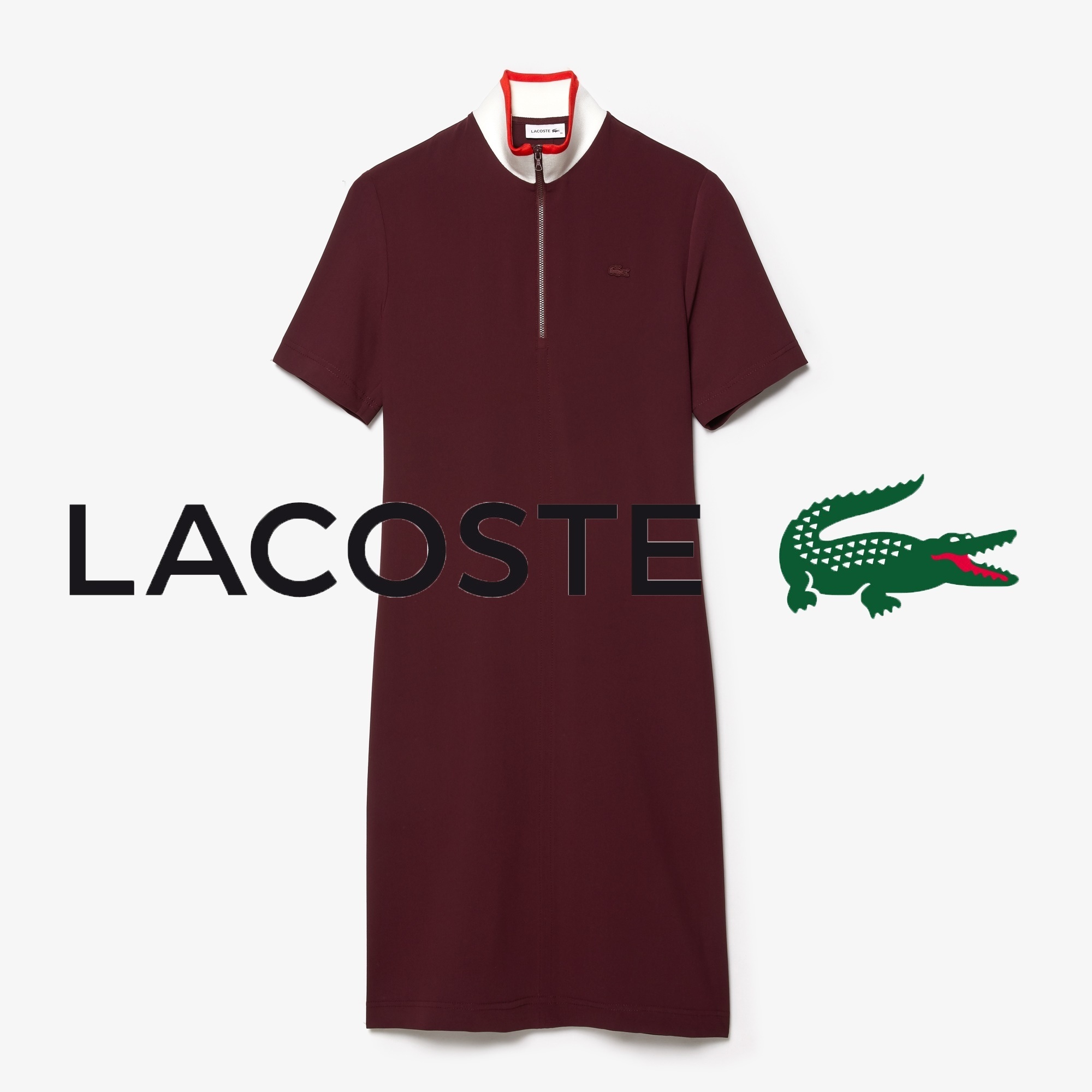 LACOSTE★FLARED ZIP UP POLO DRESS EF4481-51