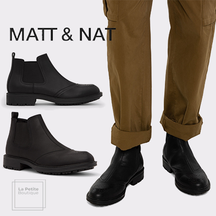 【MATT&NAT】ビーガン〇LEO〇サイドゴア・アンクルブーツ〇黒