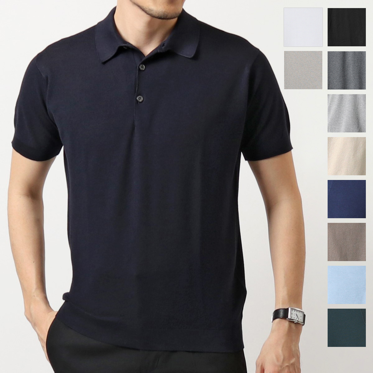 JOHN SMEDLEY 半袖 ニット ポロシャツ ISIS EASY FIT