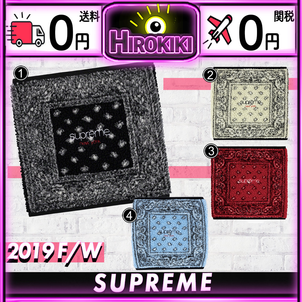19FW /Supreme Bandana Fleece Neck Gaiter ネックウォーマー