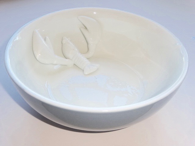 ● 即発 ボール カップ オマール エビ 陶器 茶碗 スープ皿 白 丼