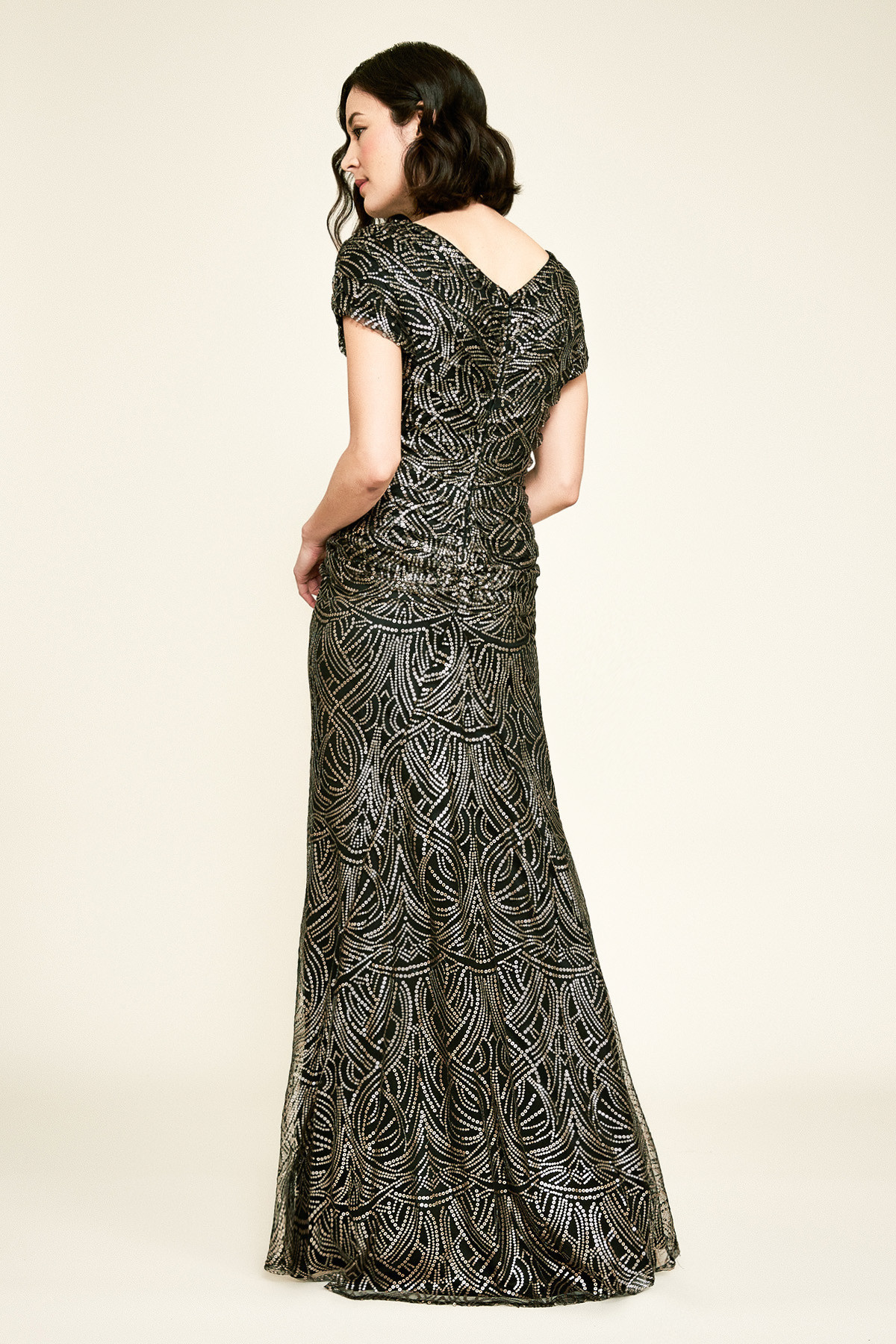 即発SALE!!TADASHI SHOJI メタリックドレープロングワンピース 即発SALE!!TADASHI SHOJI メタリックドレープロングワンピース