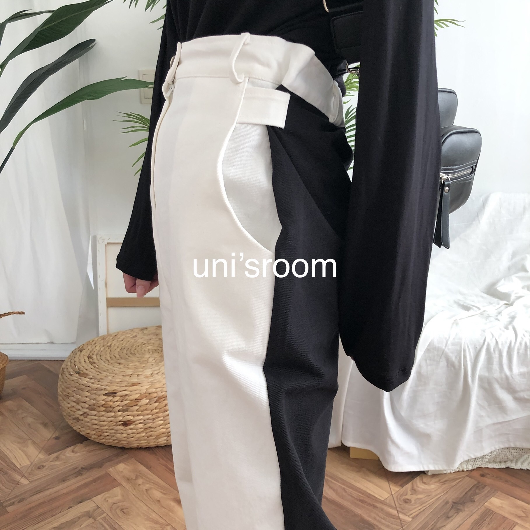 uni's room■モノトーンコーデをワンランクUP！バイカラーパンツ org.jpg