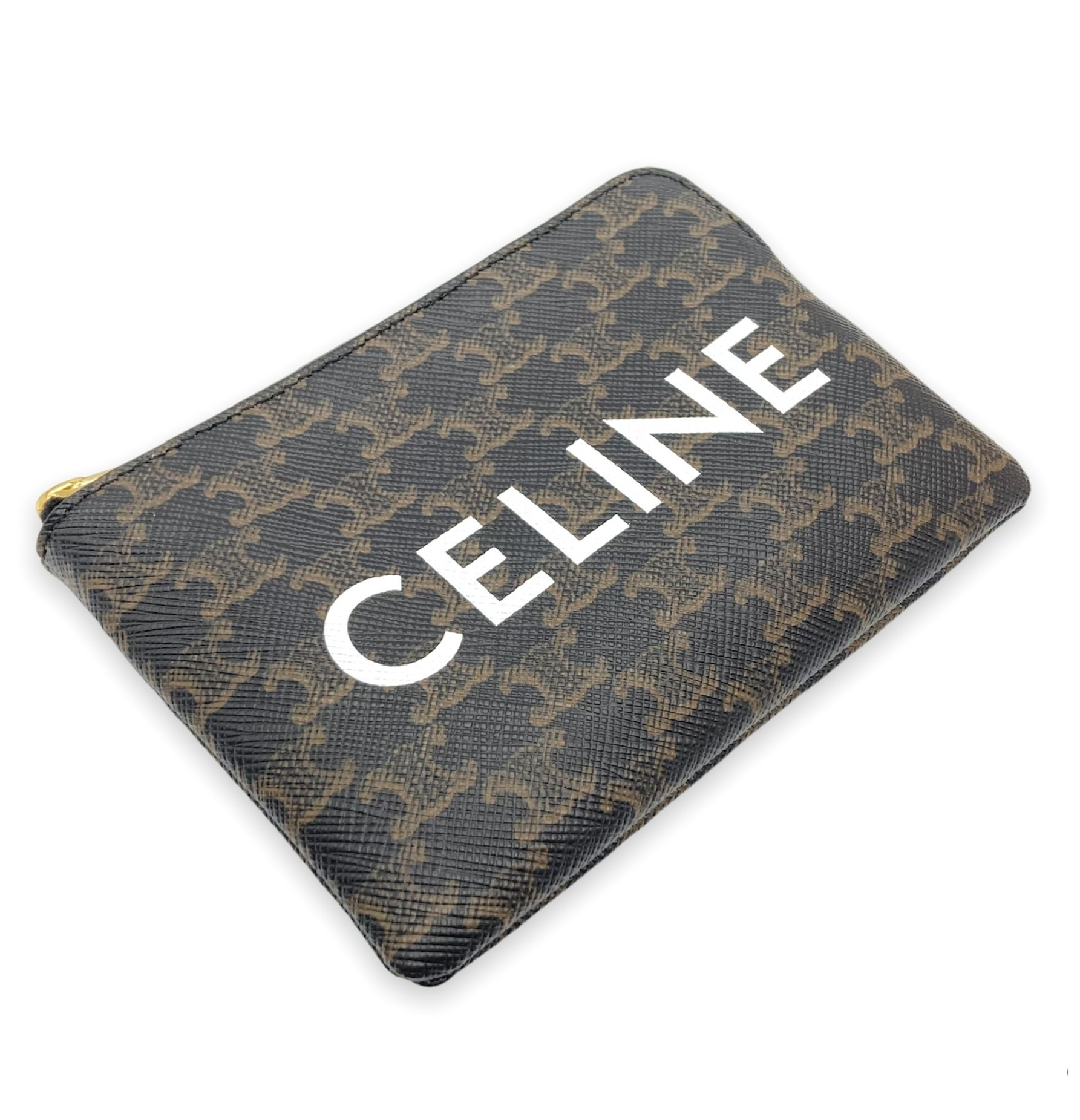 CELINE★トリオンフキャンバス★フック付きコイン&カードポーチ