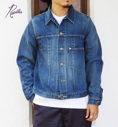 Shop Needles  SS Short Denim Street Style Plain Denim Jackets