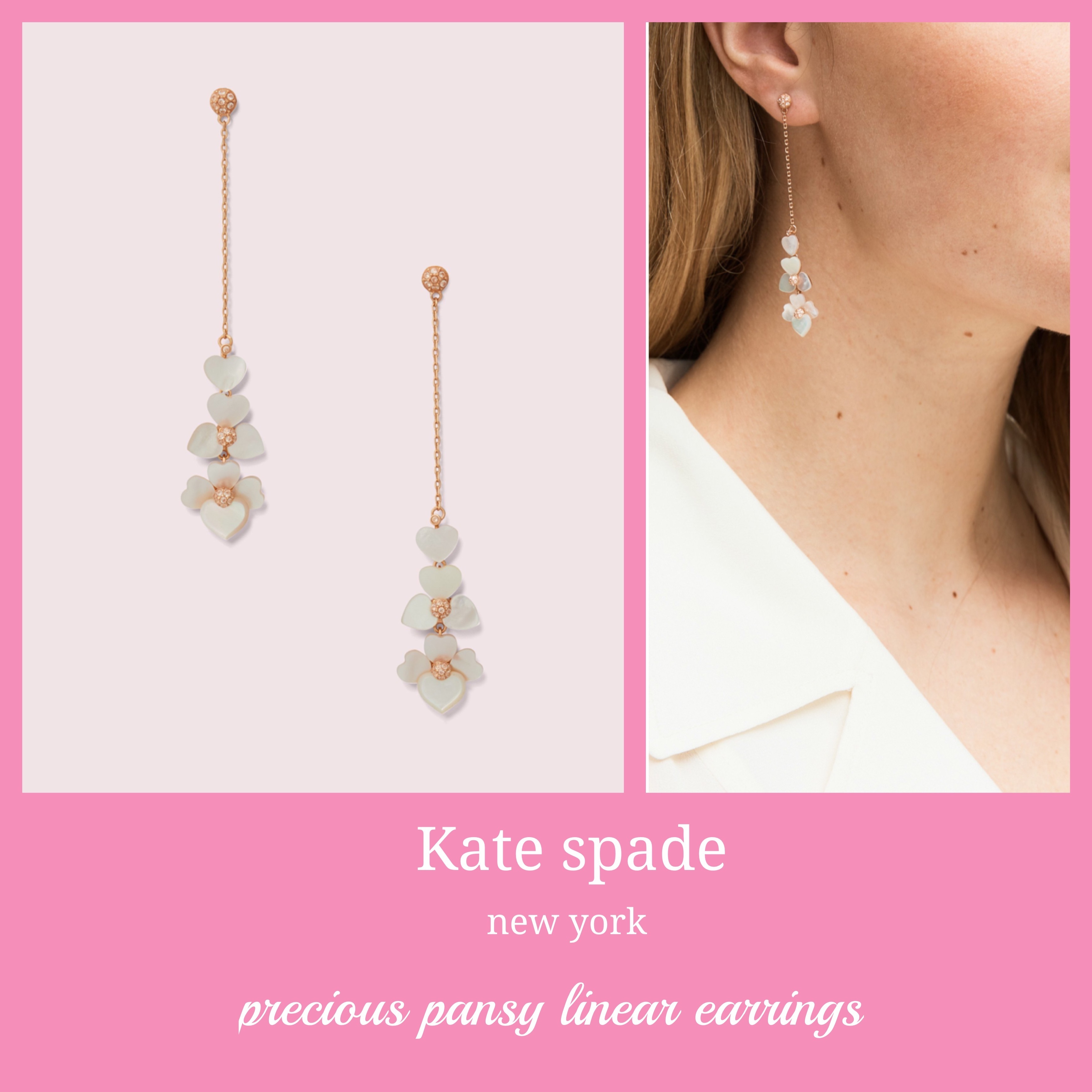 【Kate Spade】プレシャス パンジー リニア イヤリング