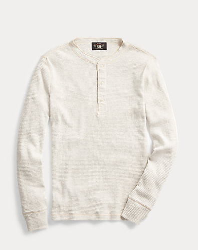 【RRL】Waffle-Knit Henley Shirt