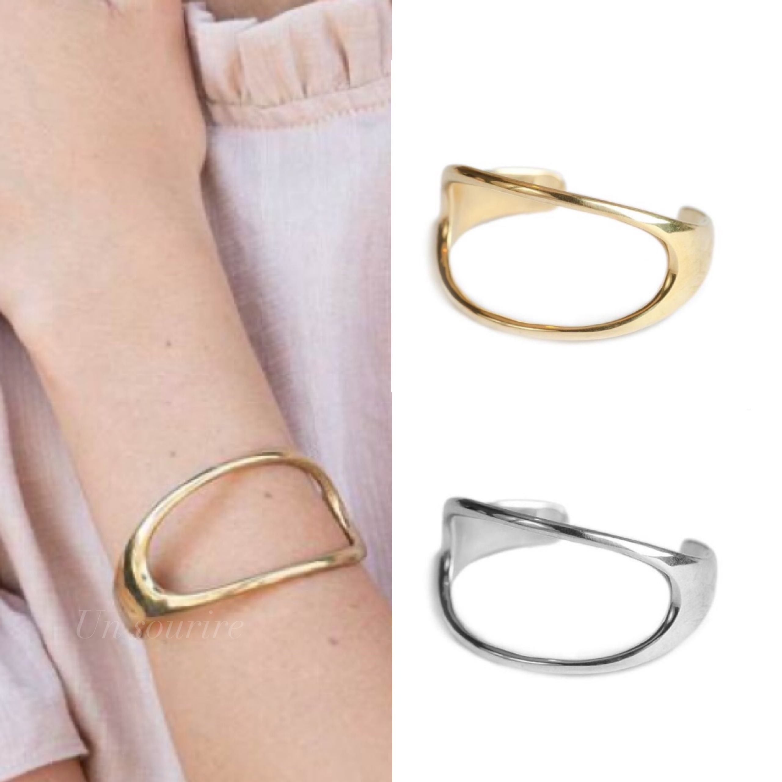 モデル愛用 SOKO Open Oval Statement カフブレスレット/2色