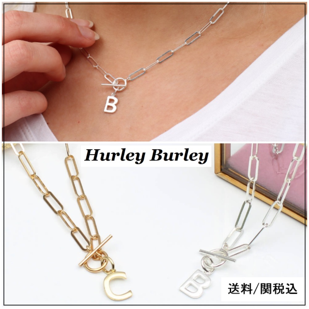 【HURLEY BURLEY】Ｔバー イニシャル ネックレス シルバー ♪