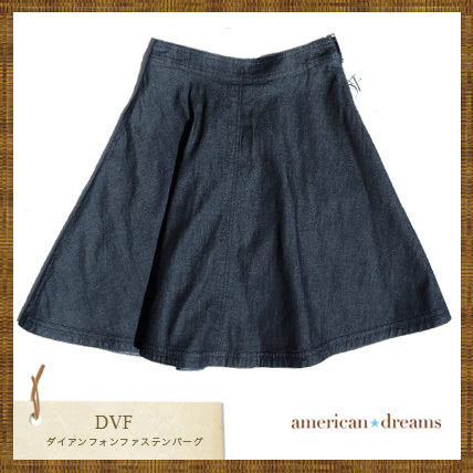 SALE!! 即発送! DVF デニムフレアスカート US0