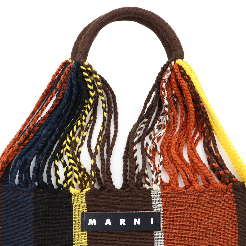即日発送 マルニ フラワーカフェ ハンモック バッグ ストライプ (MARNI