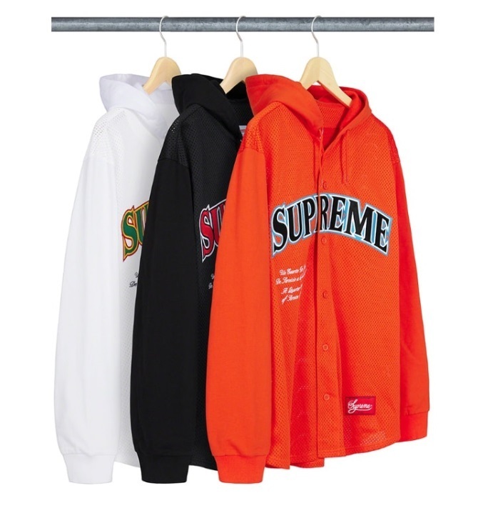 SUPREME シュプリーム★メッシュ野球パーカー