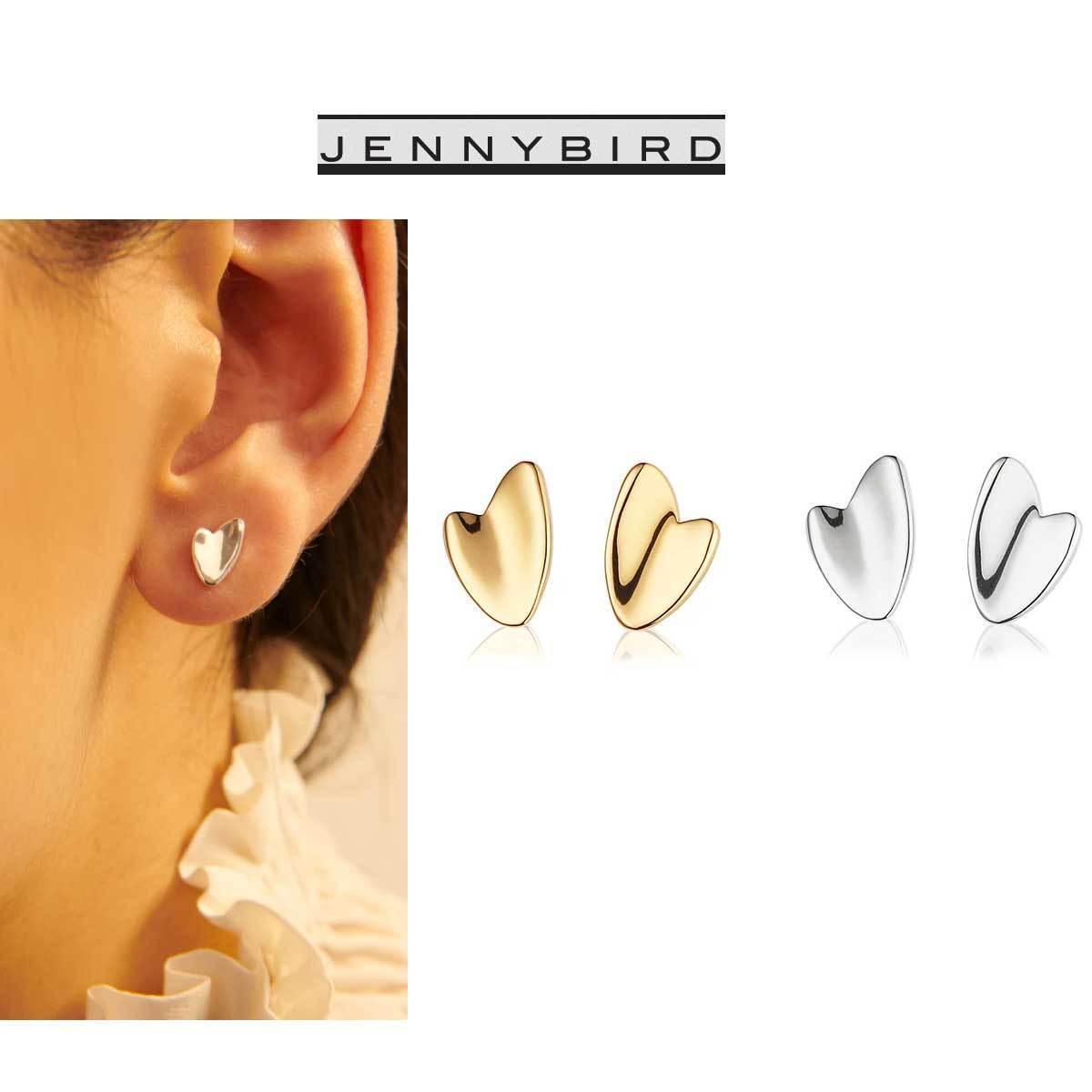 即納JENNYBIRD Helena Stud Setシルバー＆ゴールドハートピアス