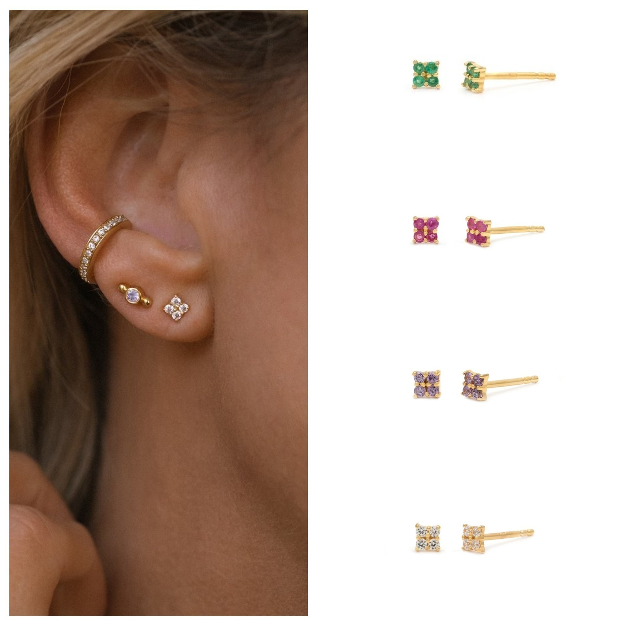 注目！【leah alexandra】海外セレブ愛用★QUADITTA STUDS★