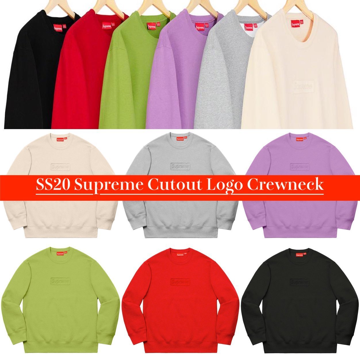 M Supreme Cutout Logo Crewneck 赤 国内正規品