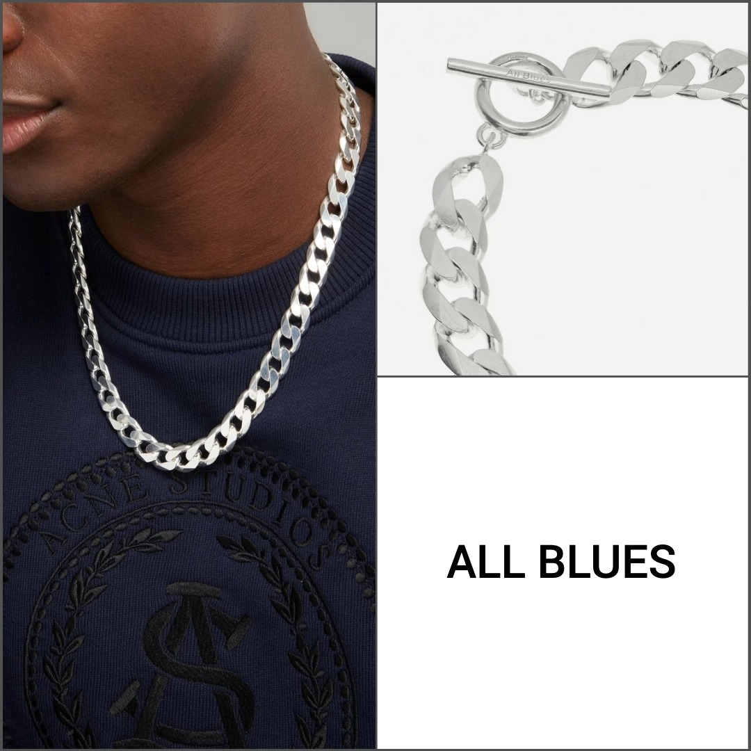 All Blues】スターリングシルバー モトチェーンネックレス 差別発言