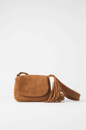 ZARA Shoulder Bags Tassel Plain Shoulder Bags