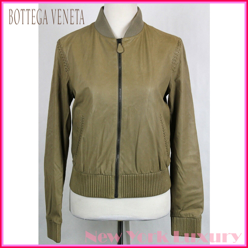 Bottega Veneta★素敵！Beige Leather Jacket w/Braid Pattern