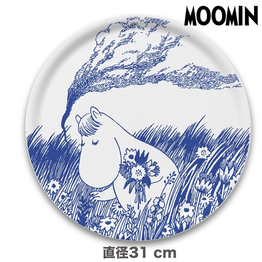【SALE】Moomin ムーミン/ 円形ウッドトレイ “お花畑！”