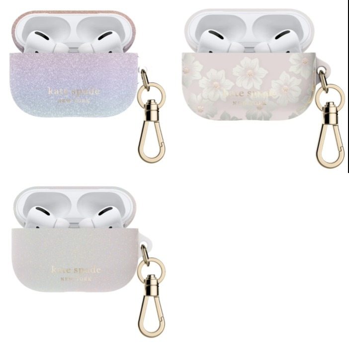 可愛い!大人気☆キーホルダー付☆Kate Spade☆AIRPODS PROケース 