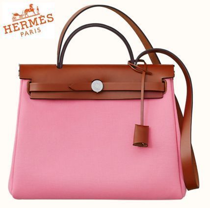 HERMES ハンドバッグ HERMES◆HERBAG RETOURNE 31Pink/Cuivre◆