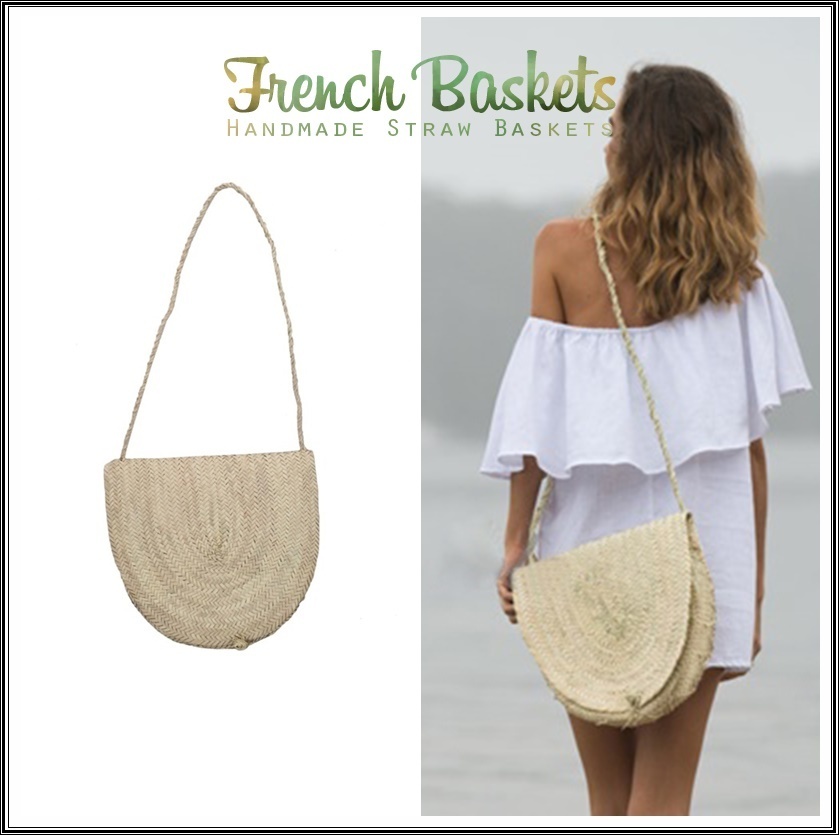 French Baskets★ハーフムーン かご ショルダーバッグ