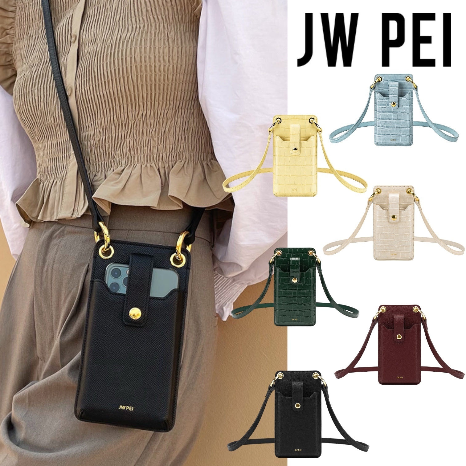 ☆JW PEI☆カード収納型スマホケース ポケット収納 /送料込 (JW PEI
