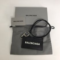 【BALENCIAGA】ロゴ プリント カード ホルダー BALENCIAGA☆UNISEX ロゴキーリング&カード_594548 1IZI3 1090