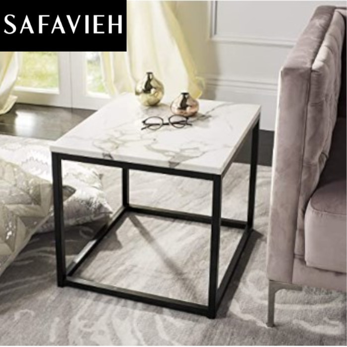【Safavieh】エンドテーブル サイド スクエア White/Grey