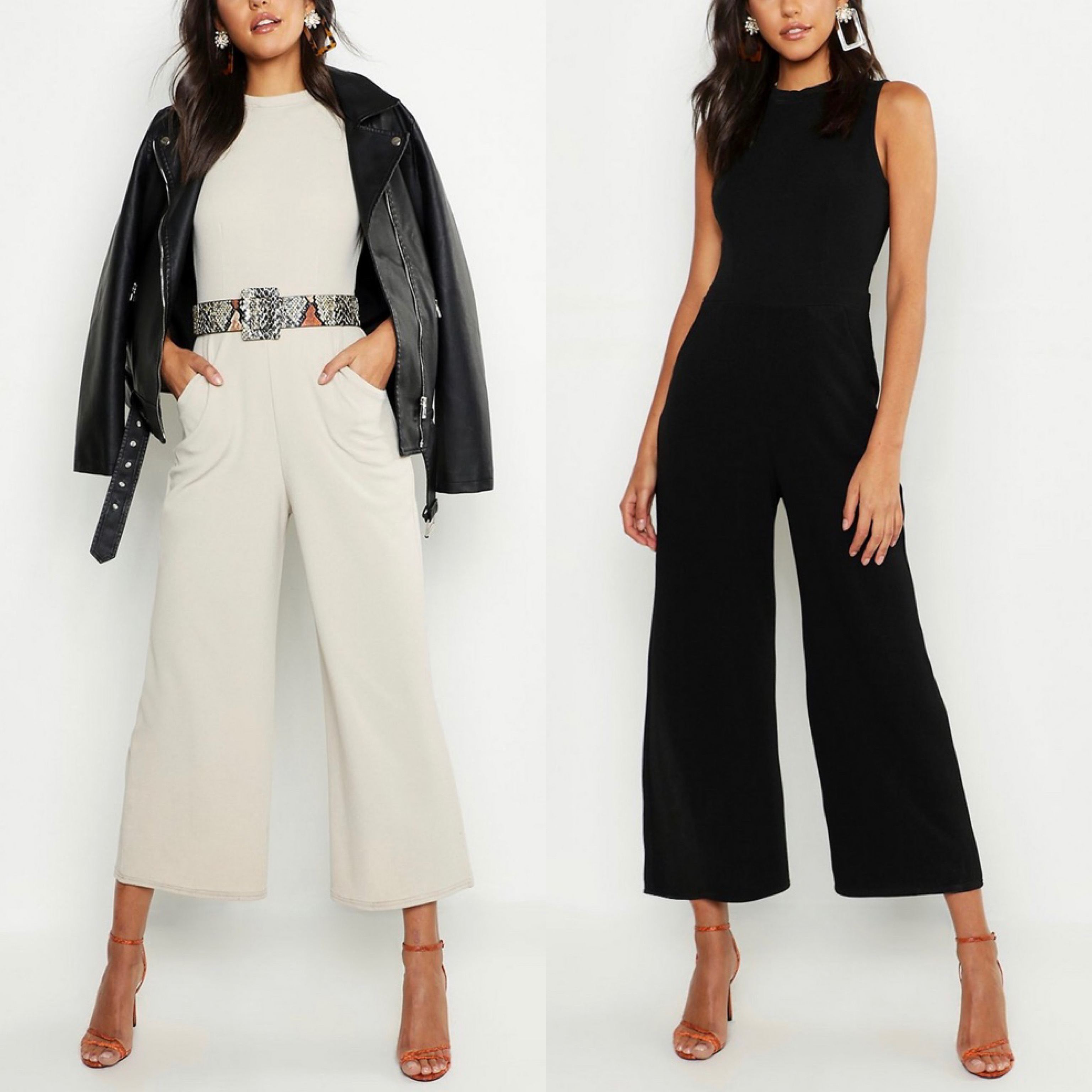 【関税&送料込】boohoo ワイドレッグジャンプスーツ 2色