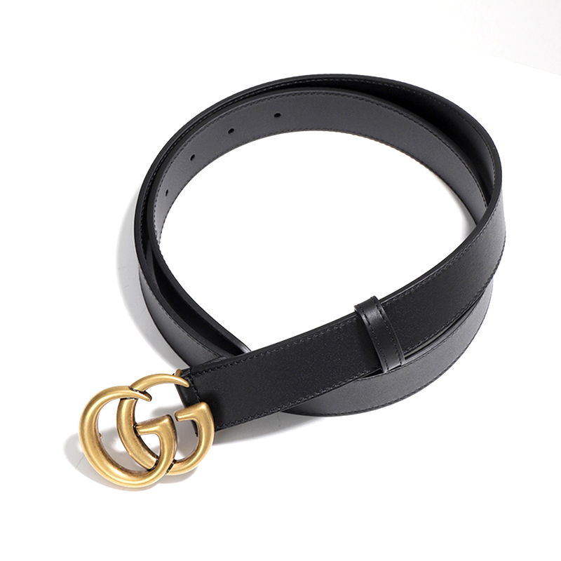 関税負担なし☆GUCCI レザー ベルト（ダブルG バックル） (GUCCI