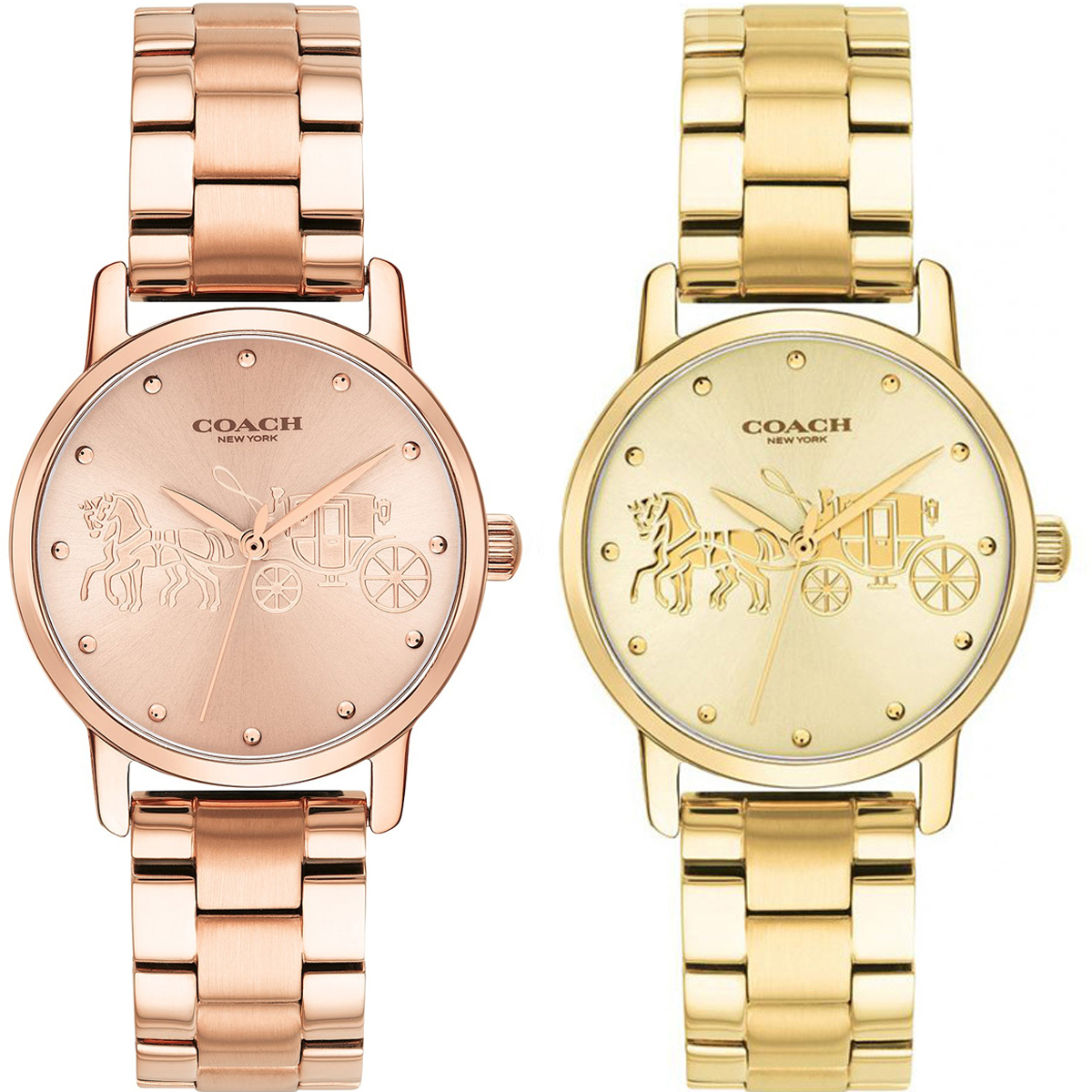特別価格！Coach 馬車刻印 魅力的なCOACH Grandの時計 2色