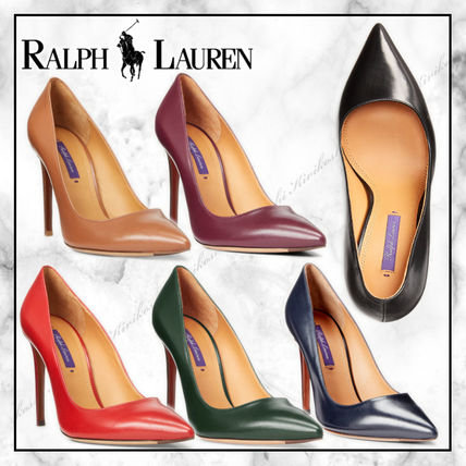 Ralph Lauren Pointed Toe Casual Style Plain Pin Heels Party Style Office Style