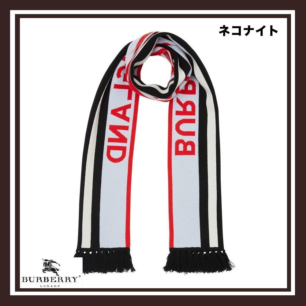 【直営店買付】★Burberry★ジャカードロゴ カシミアスカーフ