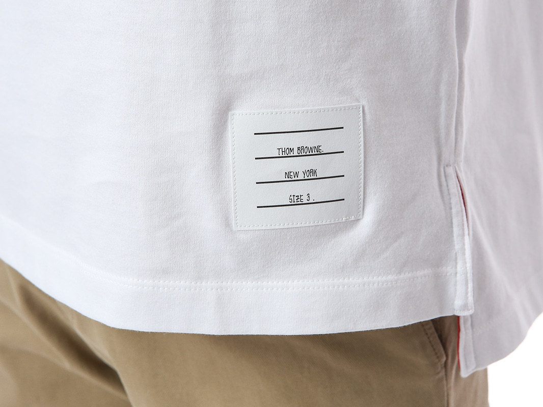 THOM BROWNE 正規品関税込み メンズ 半袖シャツ MJS067A 00042 トムブラウン) THOM BROWNE 半袖 Tシャツ MJS067A 00042