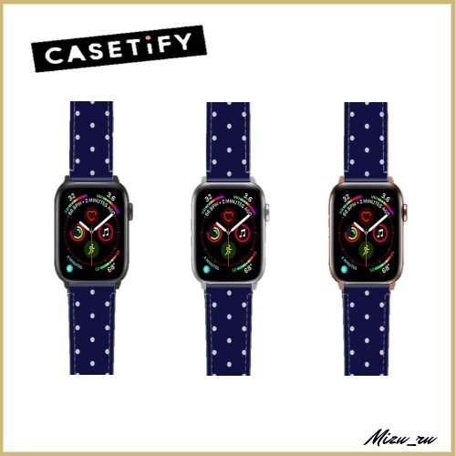 ☆ Casetify Apple Watch バンド NAVY POLKA DOTS♪ 腕時計用ベルト・バンド ☆ Casetify Apple Watch バンド NAVY POLKA DOTS♪ 腕時計用ベルト・バンド