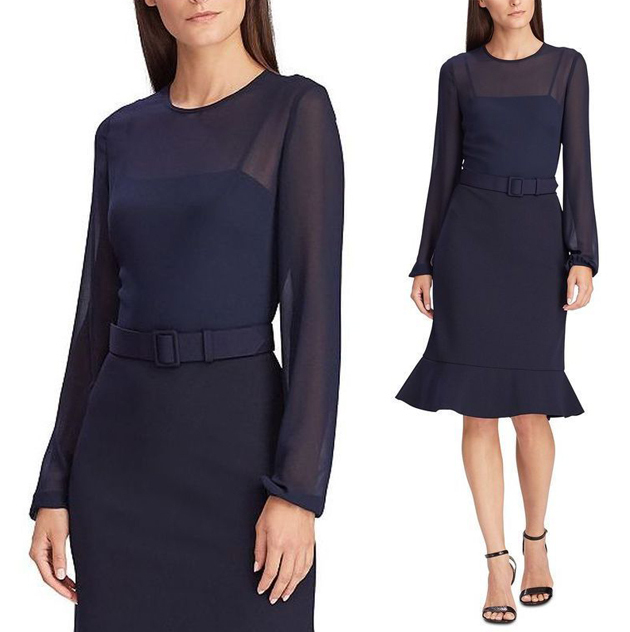 【数量限定】Lauren Ralph Lauren Georgette 上品清楚ワンピ