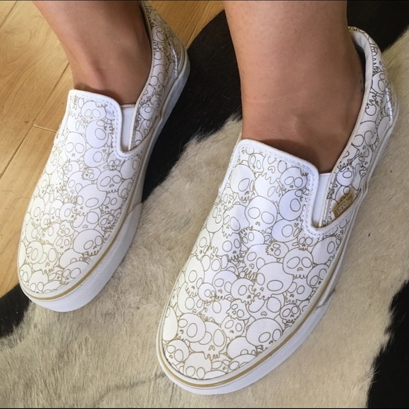 Vans Slip-On Murakami TAKASHI Gold Skull バンズ スリッポン