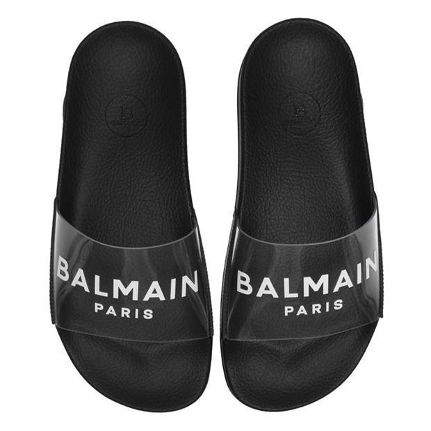 残少 BALMAIN バルマン フラットサンダル Bロゴ レザーソール (BALMAIN ...