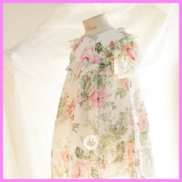 【ArimCloset】beautiful rose summer chiffon dress~ワンピース