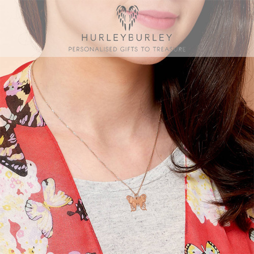 【年中無休】 ☆HurleyBurley バタフライチャームネックレス/ローズゴールド ネックレス・ペンダント 【年中無休】 ☆HurleyBurley バタフライチャームネックレス/ローズゴールド ネックレス・ペンダント