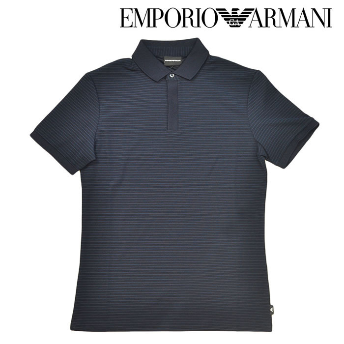 EMPORIO ARMANI アルマーニ 半袖 ポロシャツ メンズ 細ボーダー