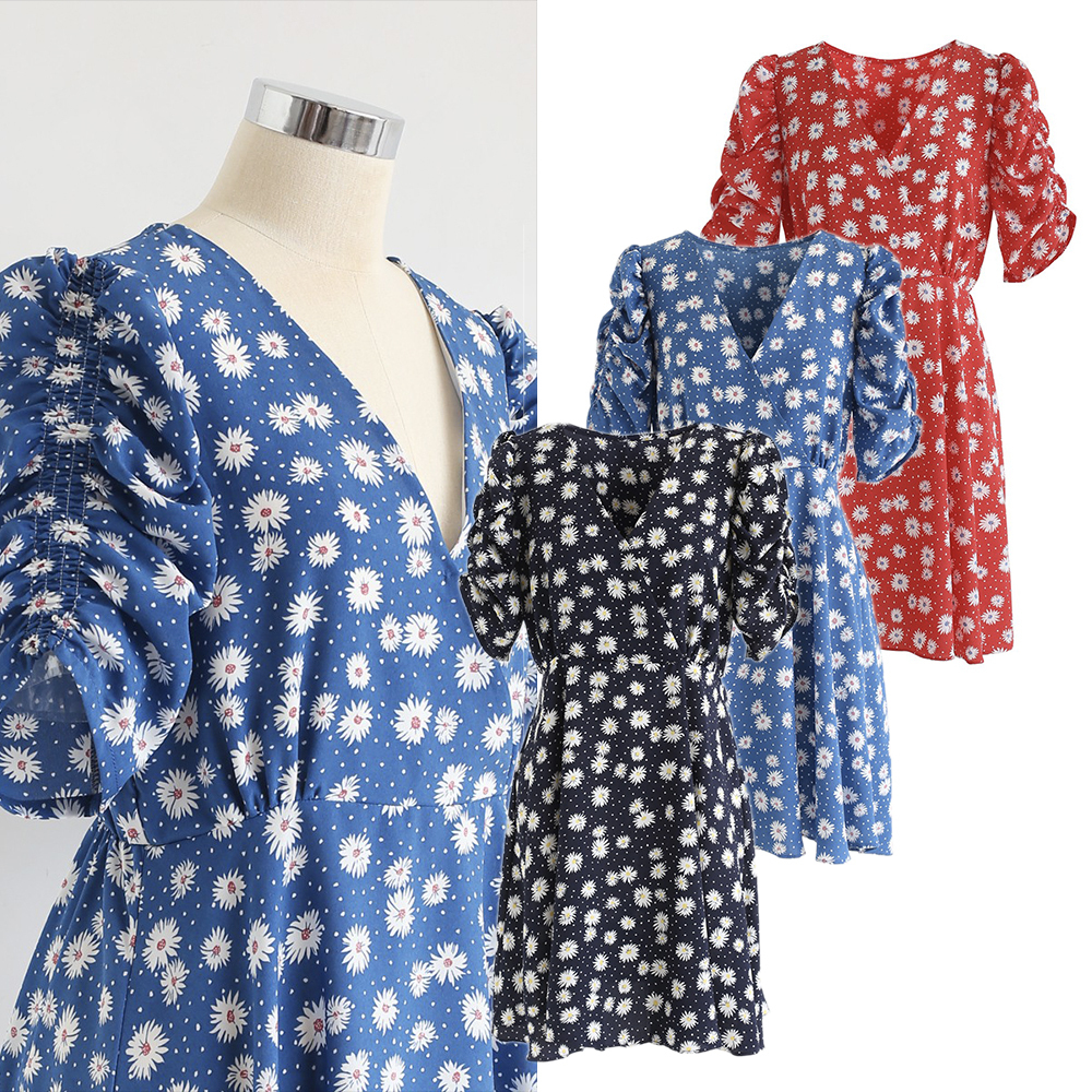 CHICWISH★花柄カシュクールワンピース☆