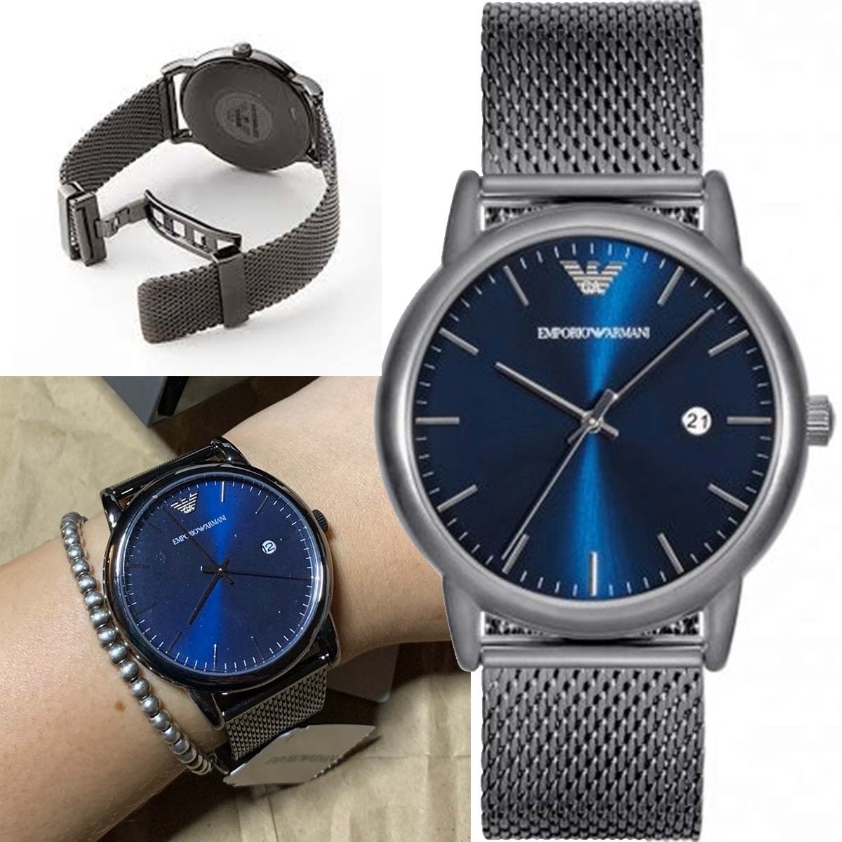 特価！Emporio Armani Luigi Stainless Steel Mesh Bracelet