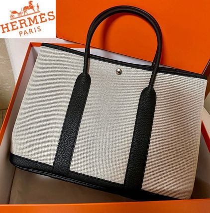 HERMES◆Garden Party 36 Ecru/Noir◆