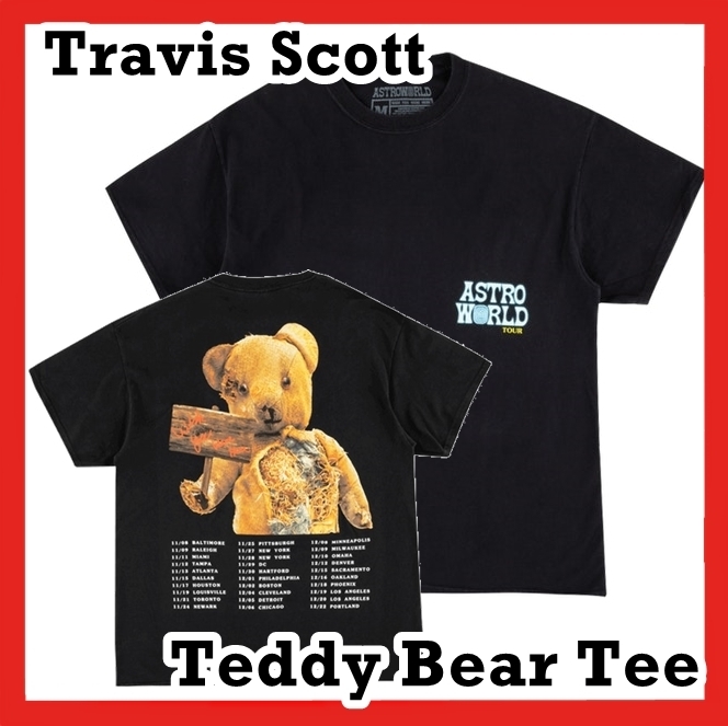 Tシャツ・カットソー Travis Scott Teddy Bear Tee Black SS 19 2019
