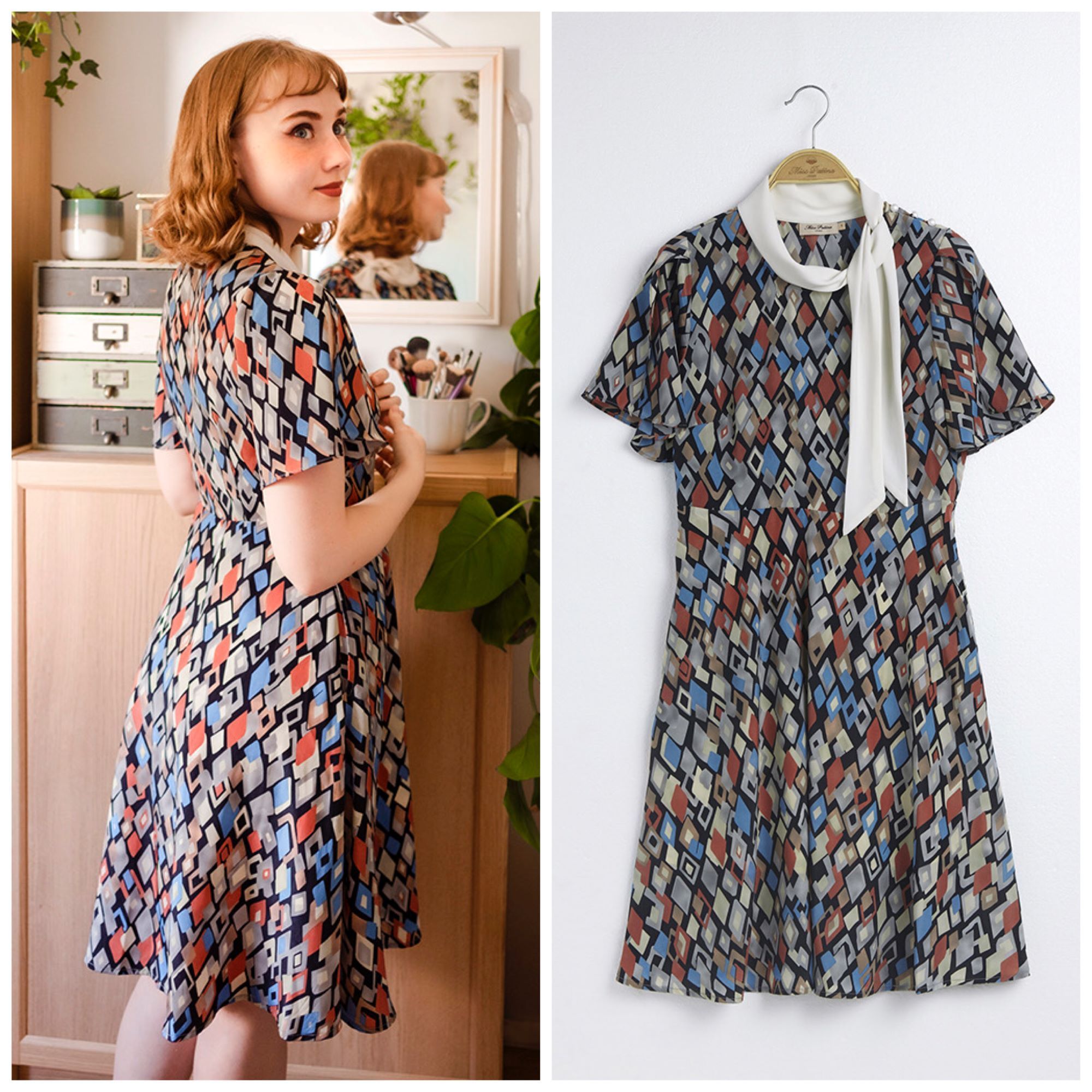 Taylor愛用ブランド*Agnes Dress*1960'ジオメトリックワンピース