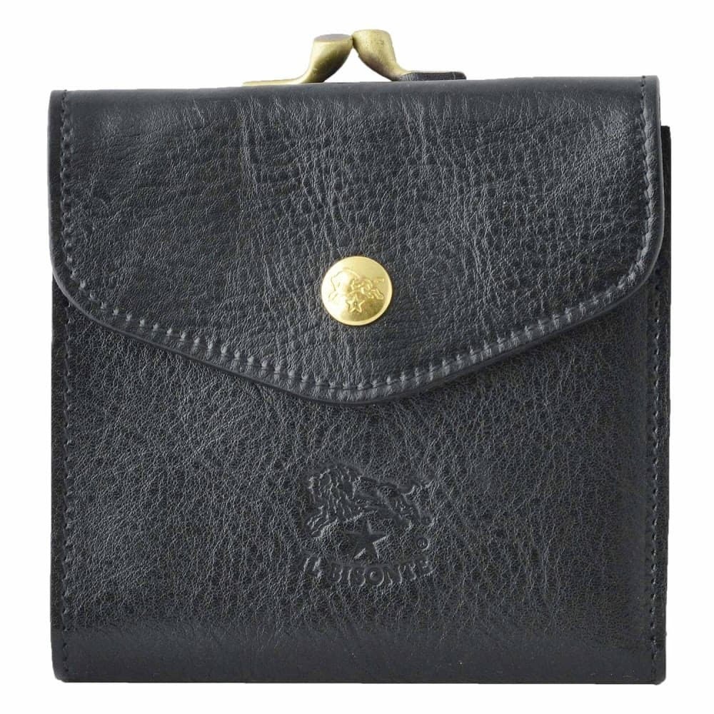 IL BISONTE 二つ折り財布 がま口 C0423P153 Black ブラック