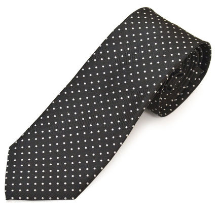 Hydrogen Ties Skull Dots Silk Tiepin Bridal Ties